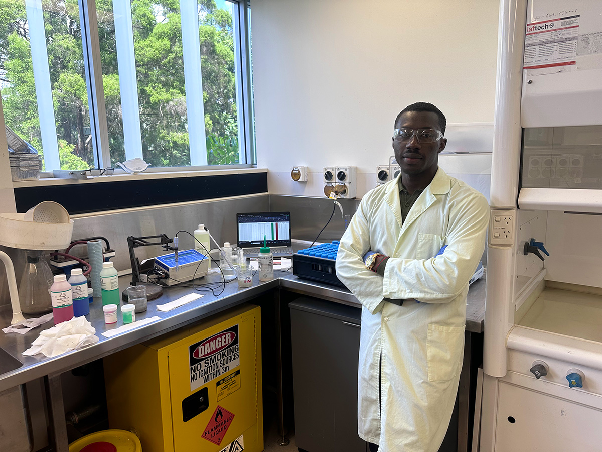 Kamara Joseph in the lab