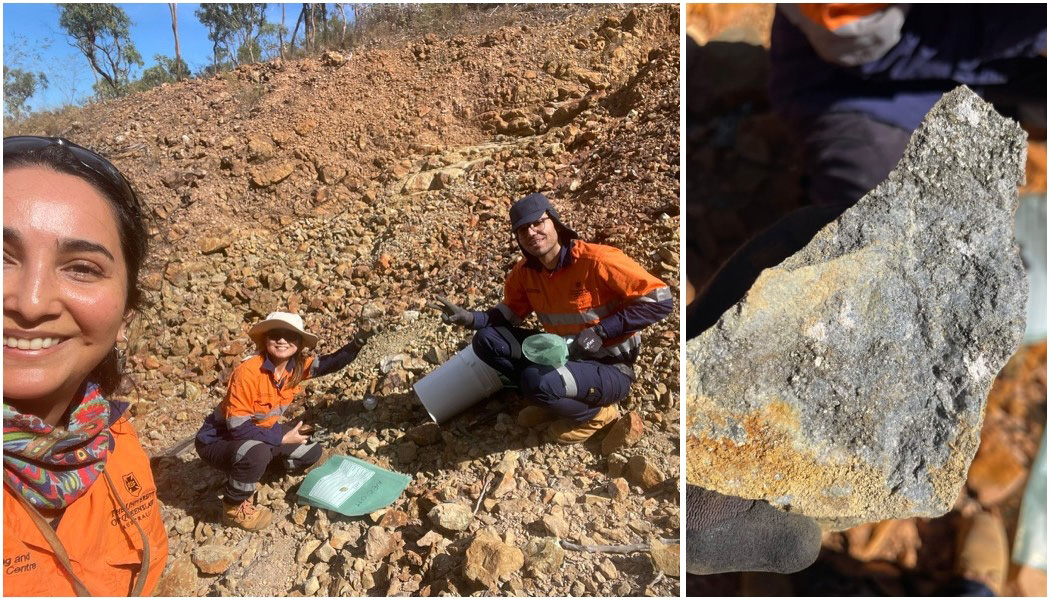 MIWATCH team at Montalbion mine site, sampling waste