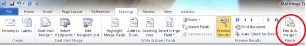 Click “Finish & Merge” then “Edit Individual Documents”. The “Merge to New Document Window” should open