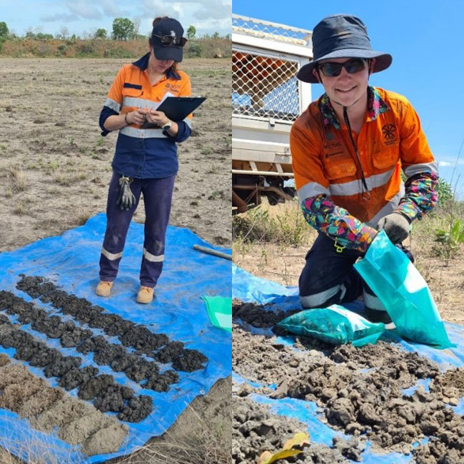 Katerina Savinova and Joshua Crow logging samples