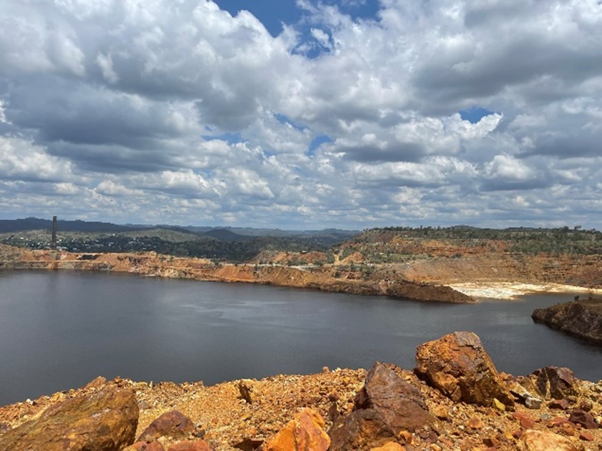 overlooking the lake and landscape at Mount Morgan Mine