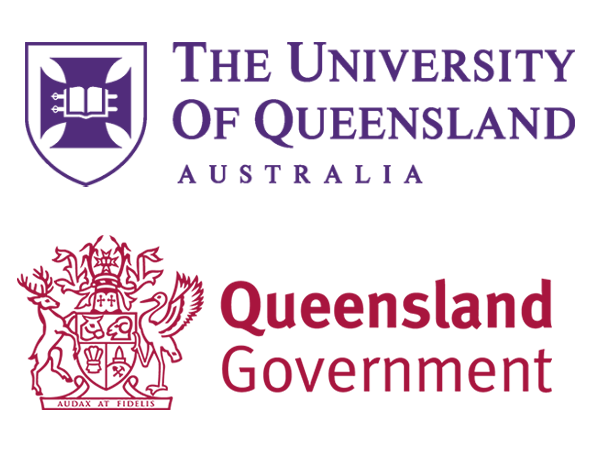 The University of Queensland logo and the Queensland Government logo