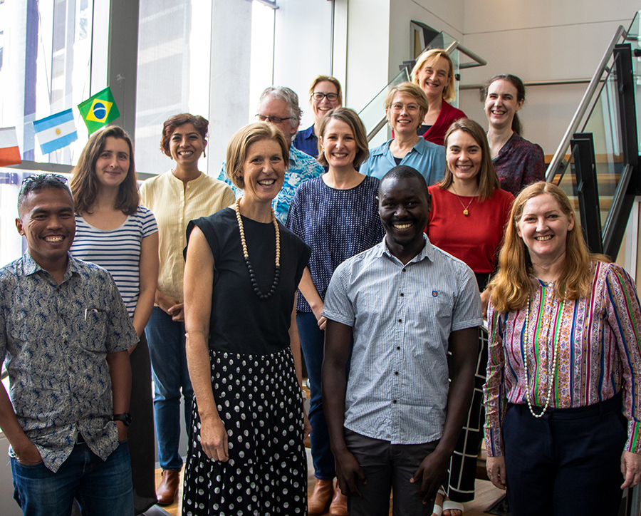 CSRM staff with HDR students and BHP Foundation Fiona Avery