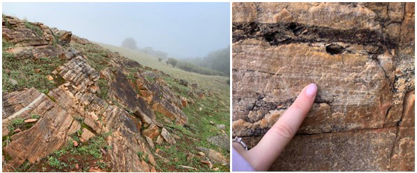 collage of landscape image and closeup of rock with quartzite succession at Poison Creek, Western Australia