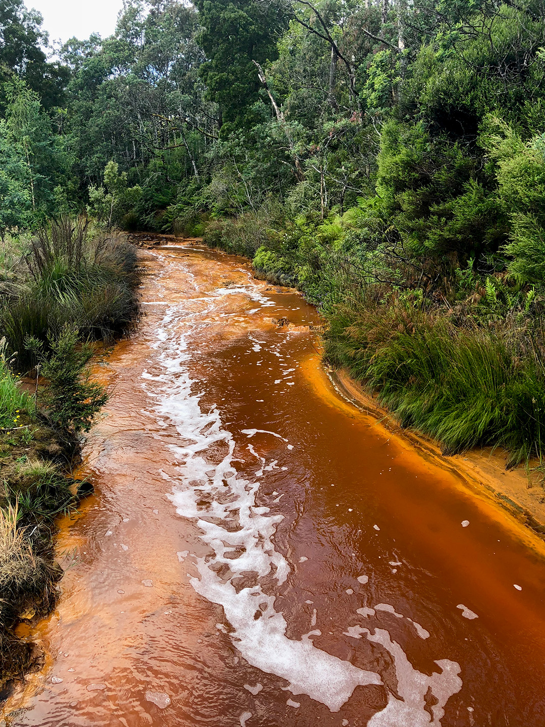 Haulage Creek - red water in a flowing river