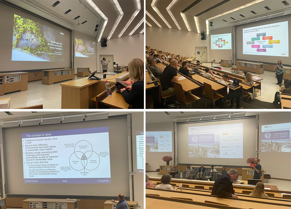 Collage of speakers at the 17th Society for Geology Applied to Mineral Deposits (SGA) Biennial Meeting in Zürich, Switzerland