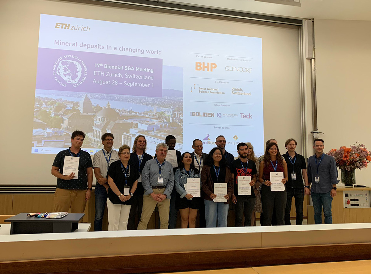 Students awarded at the 17th Society for Geology Applied to Mineral Deposits (SGA)