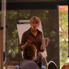 Sarah Holcombe facilitating the Indigenous Cultural Heritage Management workshop. Credit:  Maggie Coggan-Gartlan / Northern Land Council 