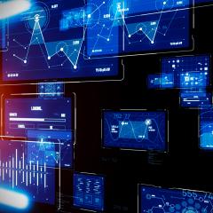 Digital data on screens