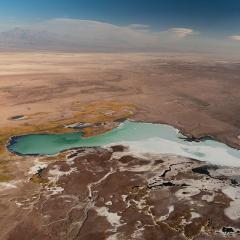 Aerial of thermokarst landscape erosion
