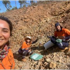 MIWATCH team at Montalbion mine waste site samplingali