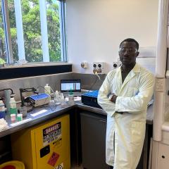 Kamara Joseph in the lab