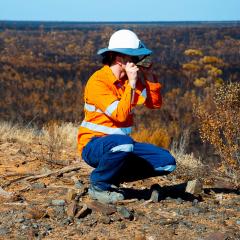 Geologist in the field