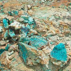 Pile of raw copper and ores
