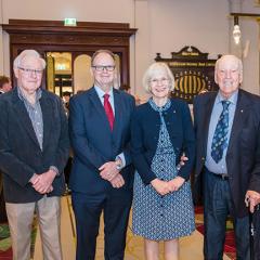 Don Mckee, Professor Rick Valenta, Professor Deborah Terry, Bob Bryan AM at the 30th celebration of the BRC