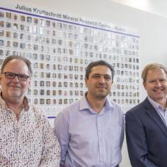 SMI Deputy Director – Production Prof Rick Valenta, New JKMRC Director Prof Mohsen Yahyaei, SMI Director Prof Neville Plint.