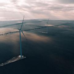 Wind turbines in Roxolani, Odessa, Ukraine.