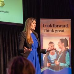 Loren Nicholls takes to the stage in 3MT Final