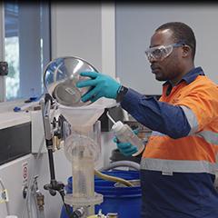 Researcher runs the JKHFmini in laboratory