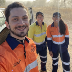 Allan Gomes, Laura Jackson and Sibele Nascimento at the Rishton abandoned gold mine 