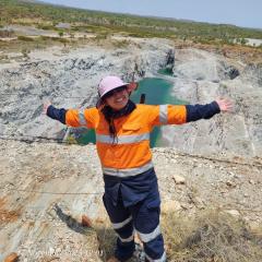 Princess Gan visiting an the old pit at Young Australian Mine, Cloncurry Queensland 