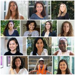 Collage of female research staff at the UQ Sustainable Minerals Institute